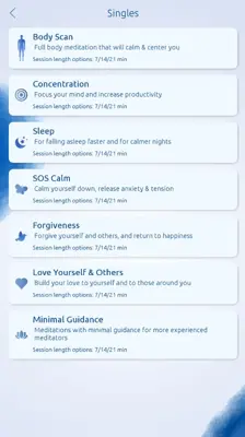 Meditation android App screenshot 2